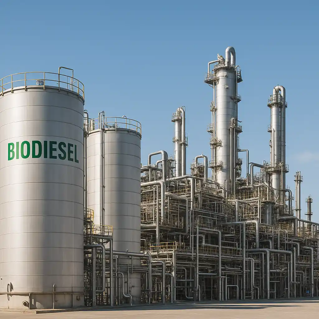 Biodiesel production plant showing industrial renewable fuel process- biccompany