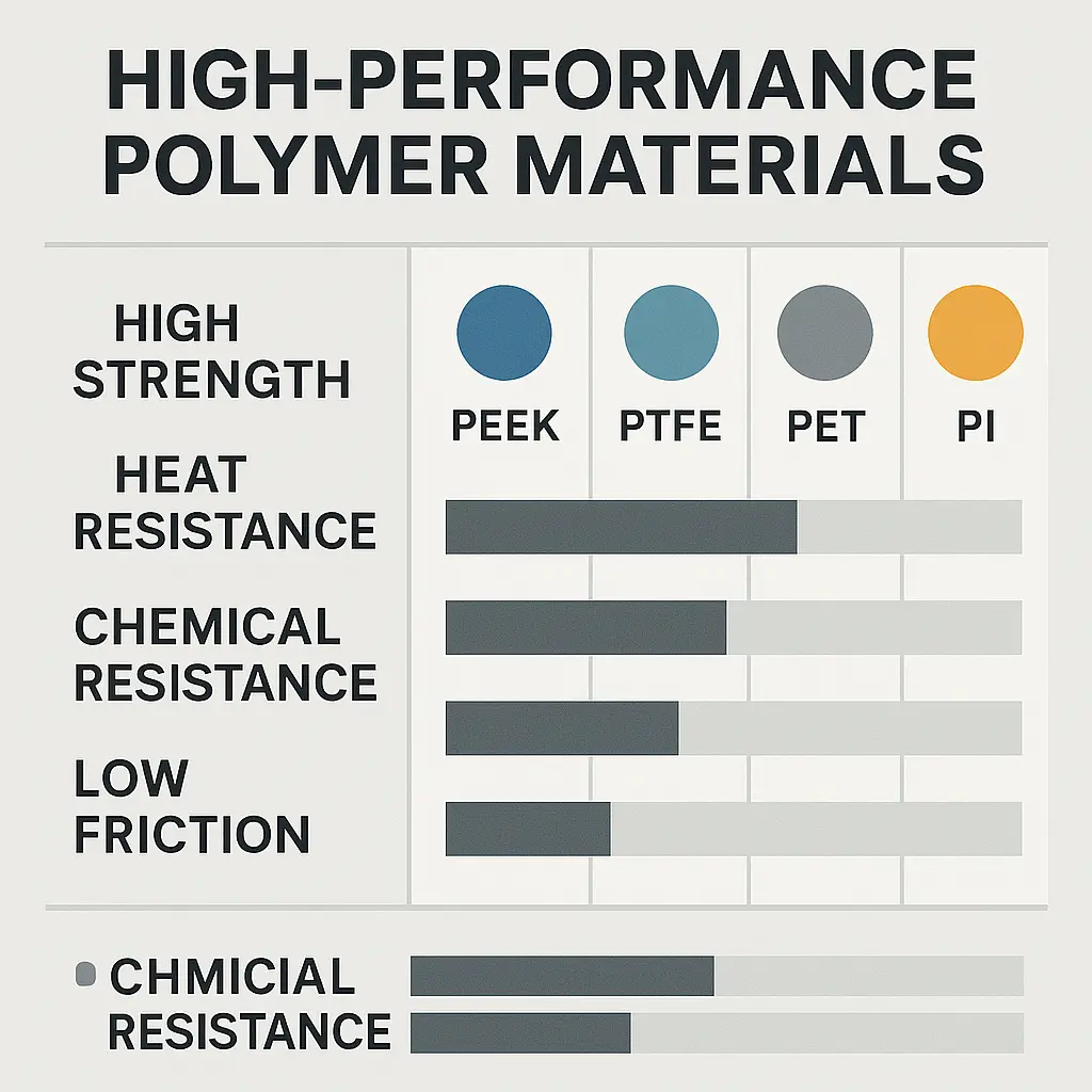 Infographic comparing high-performance polymer materials