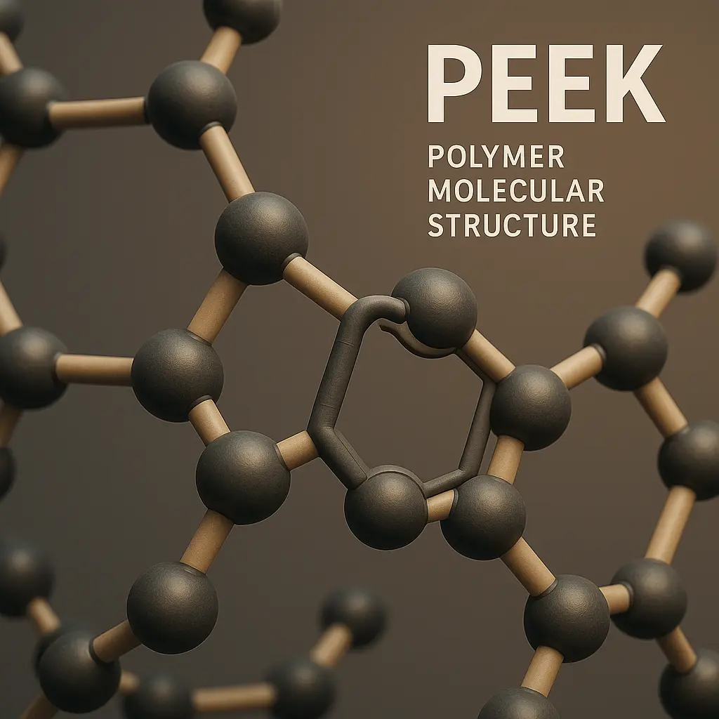 Close-up view of PEEK polymer structure
