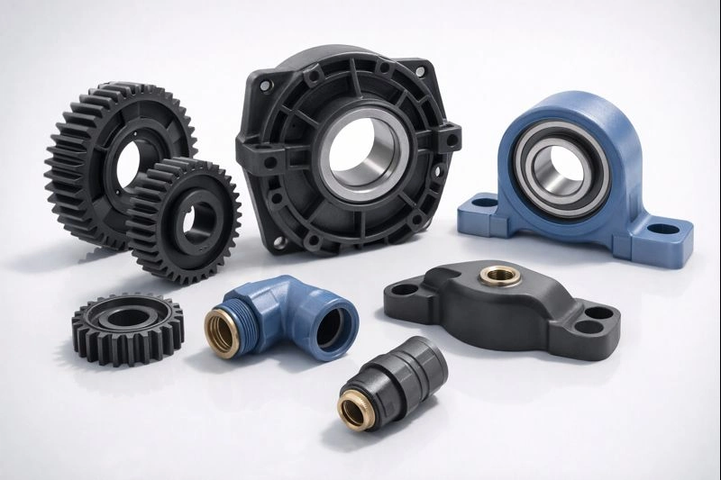 Industrial components manufactured from polymer compounds